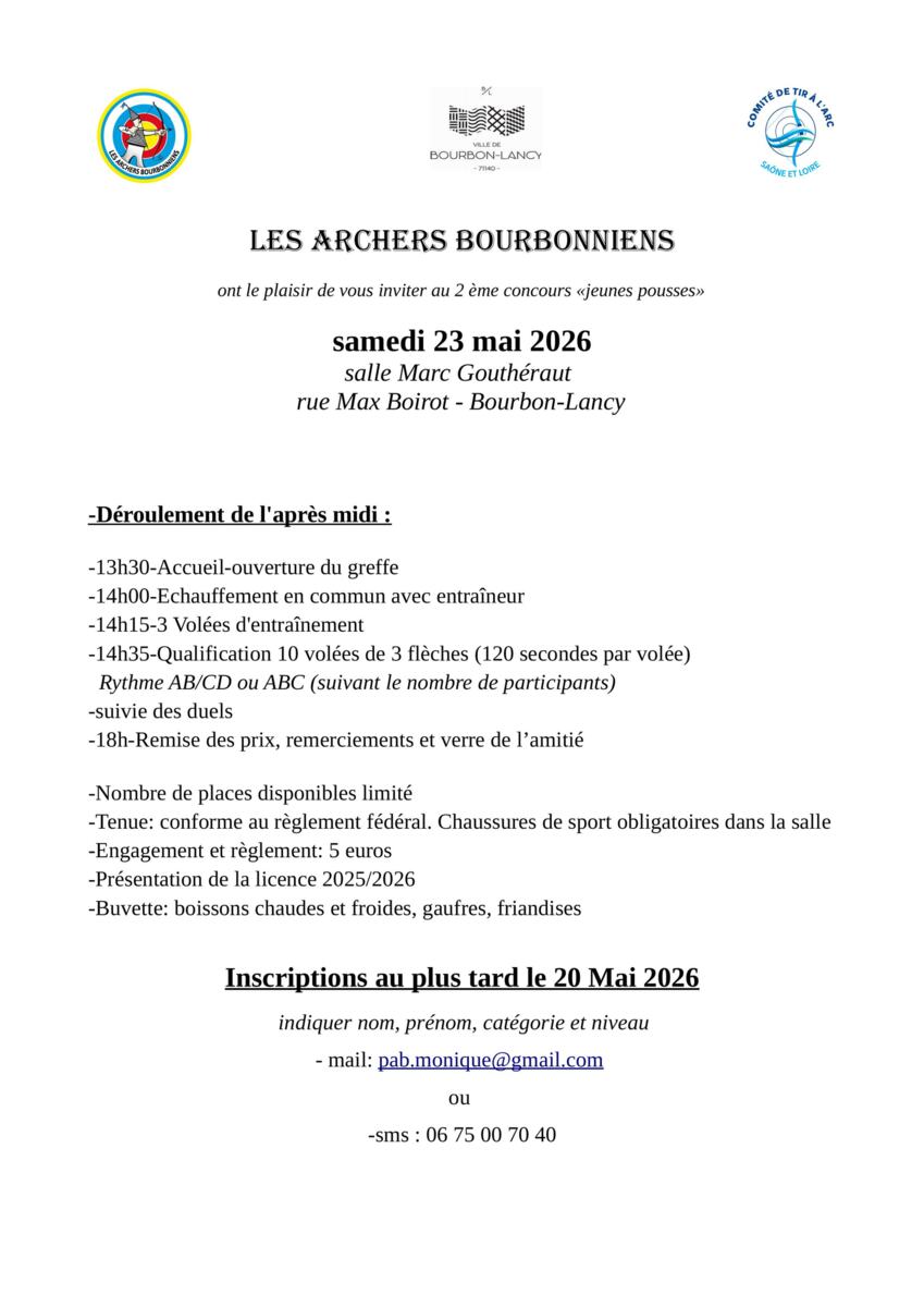 Concours Jeunes Pousses Bourbon Lancy