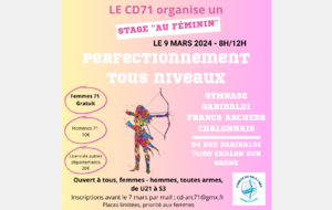 Stage  Au féminin  - Chalon - le 9 mars 2024